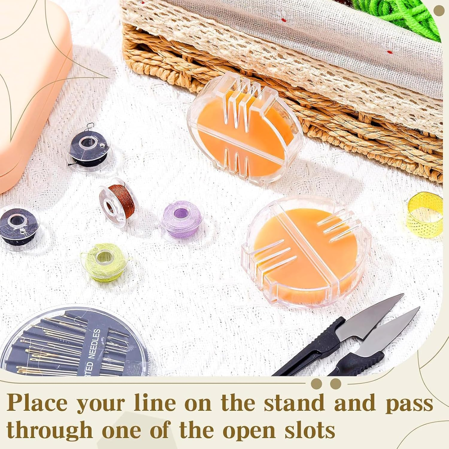 Hunken 6 Pack Beeswax Thread Conditioner, Sewing Wax for Hand Sewing & Embroidery, Smooth Wax with Storage Box for Thread Strengthening and Fraying Prevention (Yellow and White) image number 3