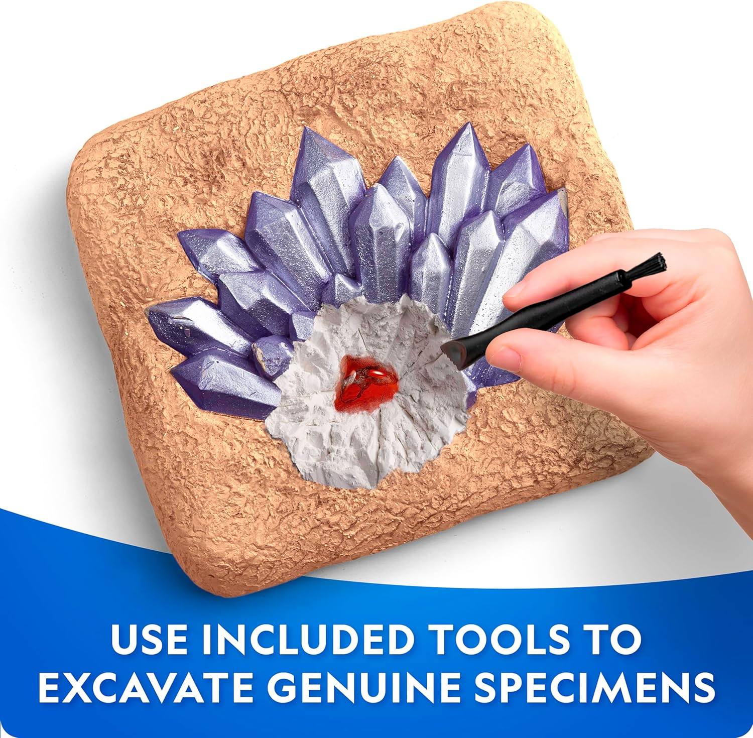 National Geographic Mega Gemstone Dig Kit &ndash; Gemstones and Crystals Digging Kit, Science Kit for Kids, STEM for Girls and Boys, Gems, Rock Collection image number 4