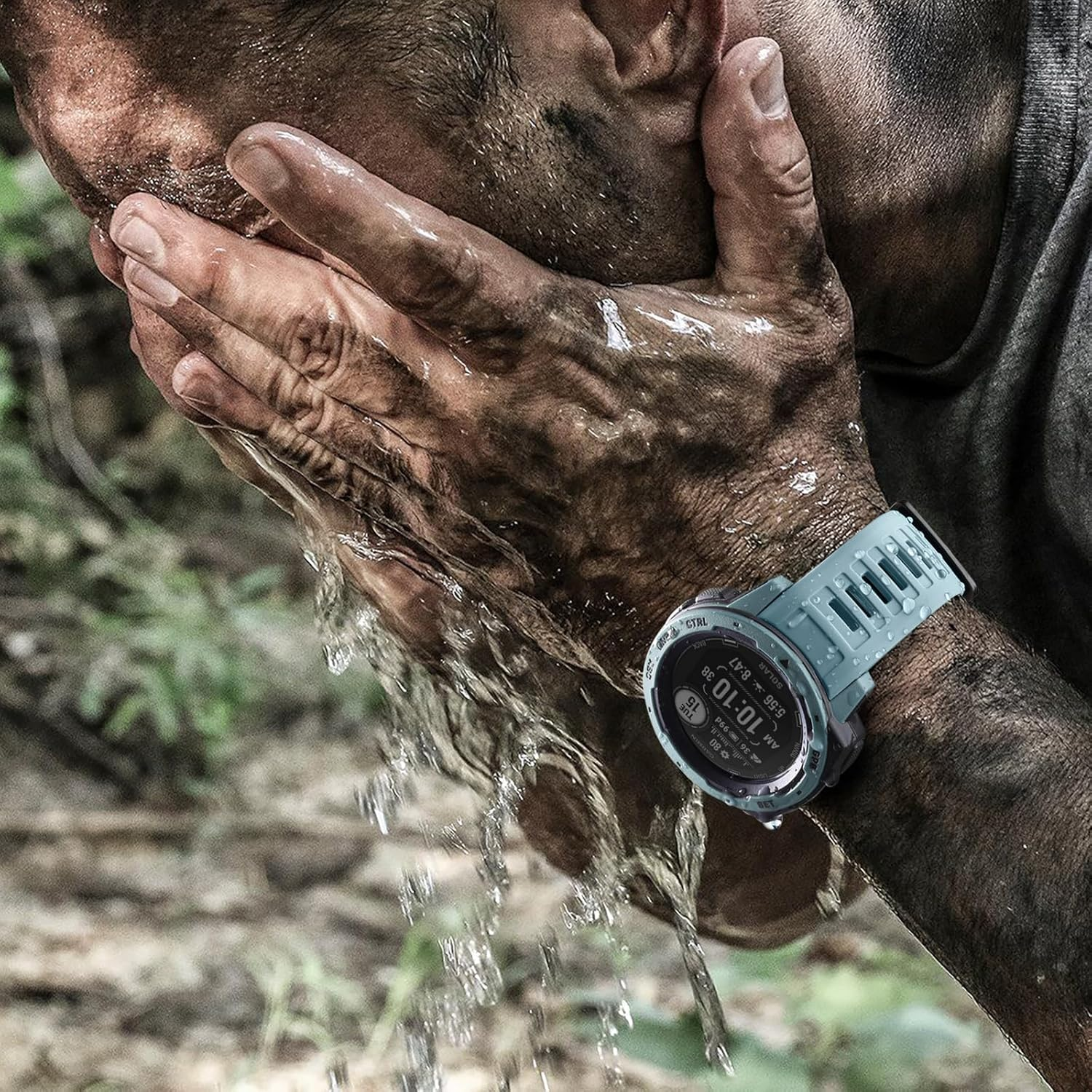 Ouwegaga Compatible with Garmin Instinct Watch Bands, 22Mm Soft Silicone Sport Wristband Replacement for Garmin Instinct/Instinct 2/Instinct Esports/Solar/Tide/Tactical Smartwatch, Multi Colors - Blue image number 2