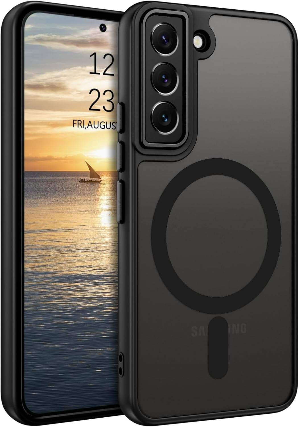 BENTOBEN Case for Samsung Galaxy S22, Compatible with Magsafe, Slim Magnetic Design Soft TPU Bumper Shockproof Protective Drop Protection Girls Women Men Boys Samsung S22, Black image number 6