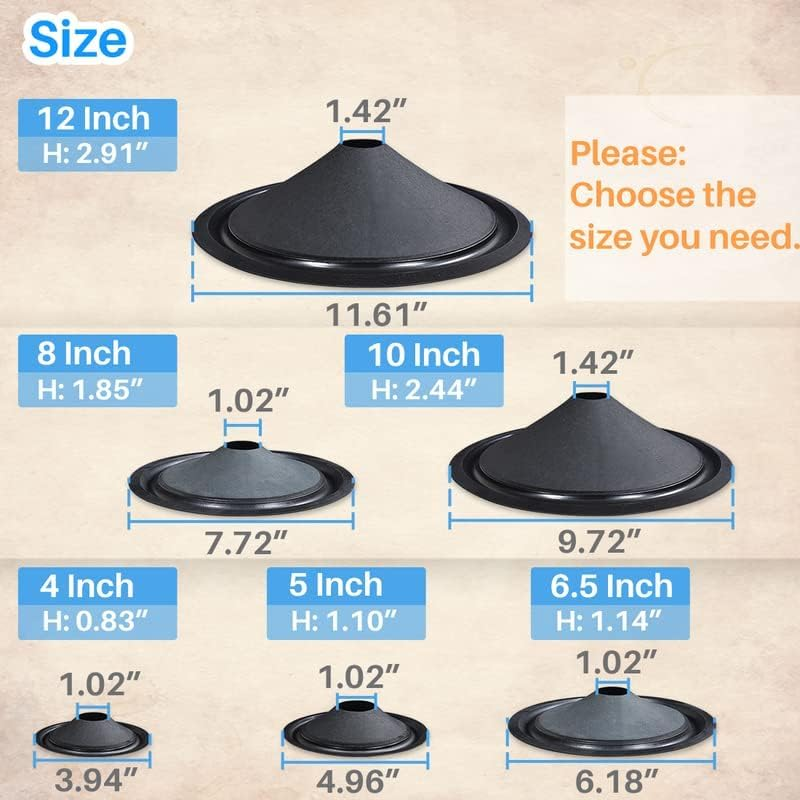 Kalevel Speaker Cone Paper Cone Woofer 8 Inch Subwoofer Speaker Audio Speaker Cone with Rubber Surround Subwoofer Dust Cap