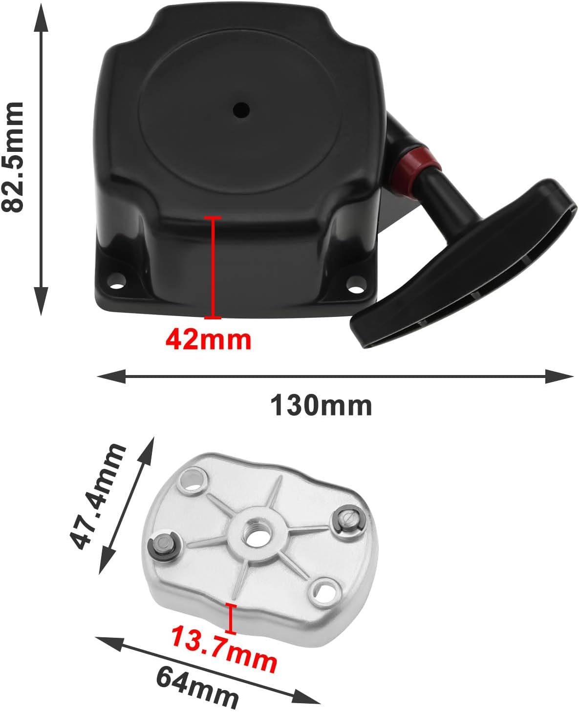 LT Easiyl 1 Set of Pull the Easy Starter Assembly Compatible with Parker Brand PGBC-5200 Compatible with Hyundai HYBC5200 Recoil Pull Starter and Drive Plate image number 1