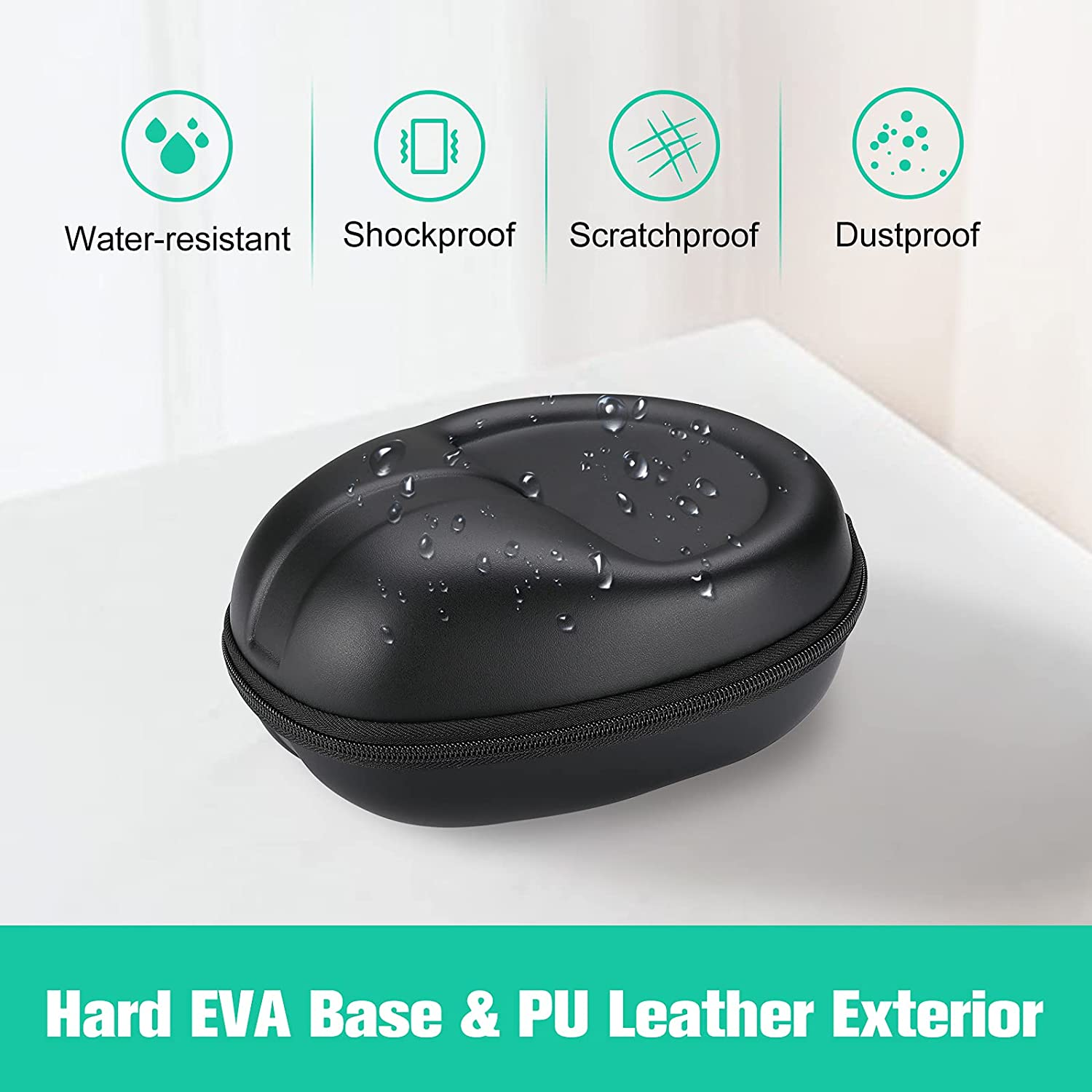 Procase Hard Headphone Case Travel Bag for Sony WH-1000XM5, WH-1000XM4, Beats Solo3, Bose QC, Hardshell EVA Carrying Case Headset Case with 2 Dust Covers - Black image number 1