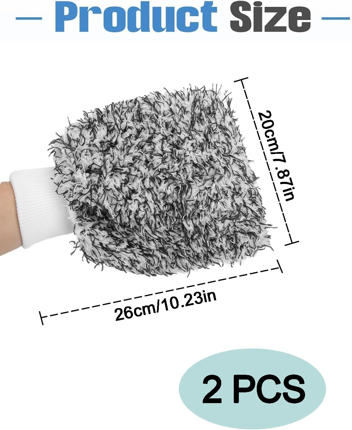 Cyclone Ultra Wash Mitts, 2-Pack Car Wash Mitts, Microfiber, Scratch-Free and Lint-Free, Ideal for Rinseless Washing, Blue + Black image number 4