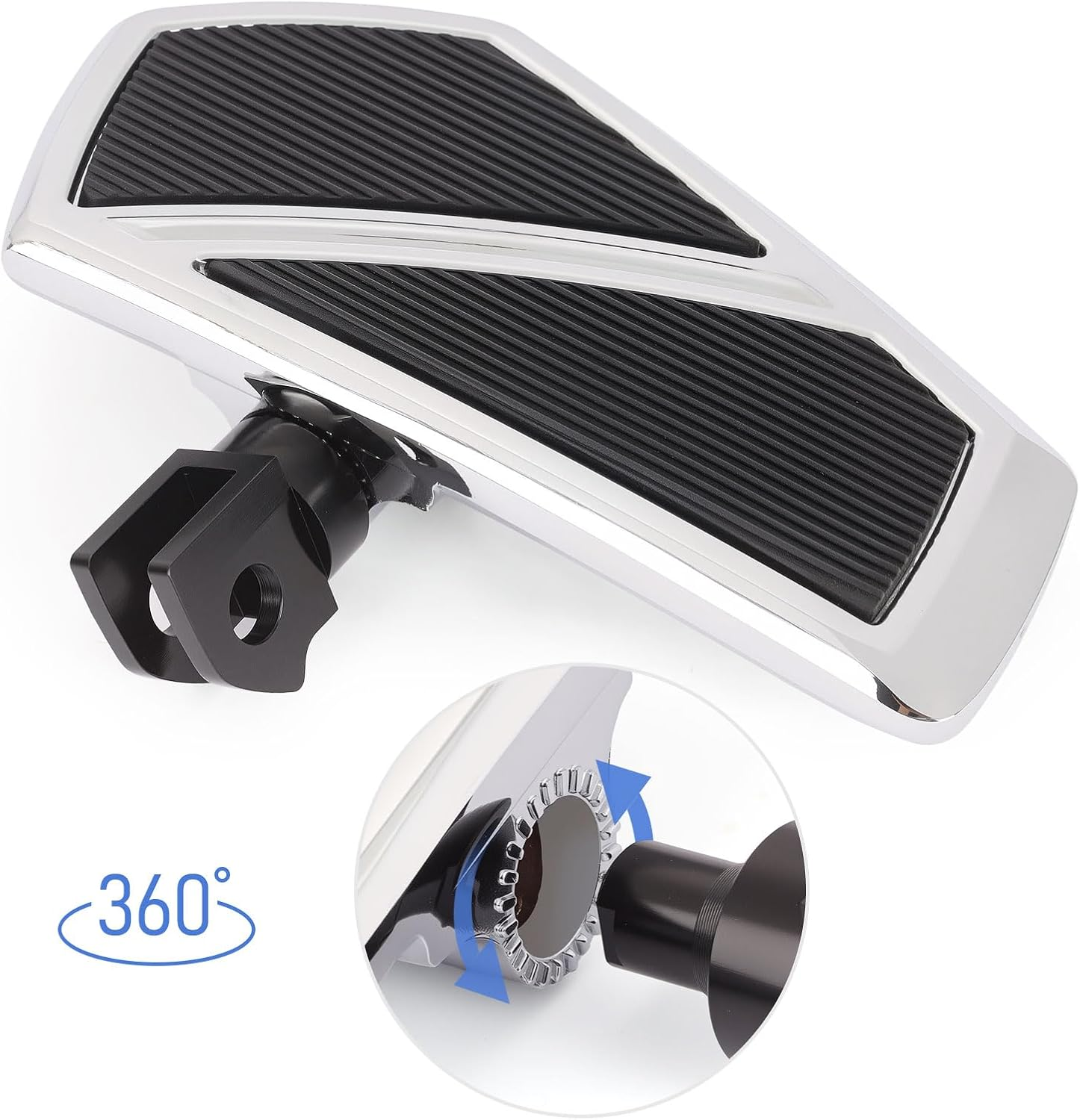 Front Footpegs Rider Floorboards Compatible with Kawasaki Vulcan S 650 Accessories 2015-2025 Anti-Slip Wide Motorcycle Highway Pegs (Chrome) image number 2