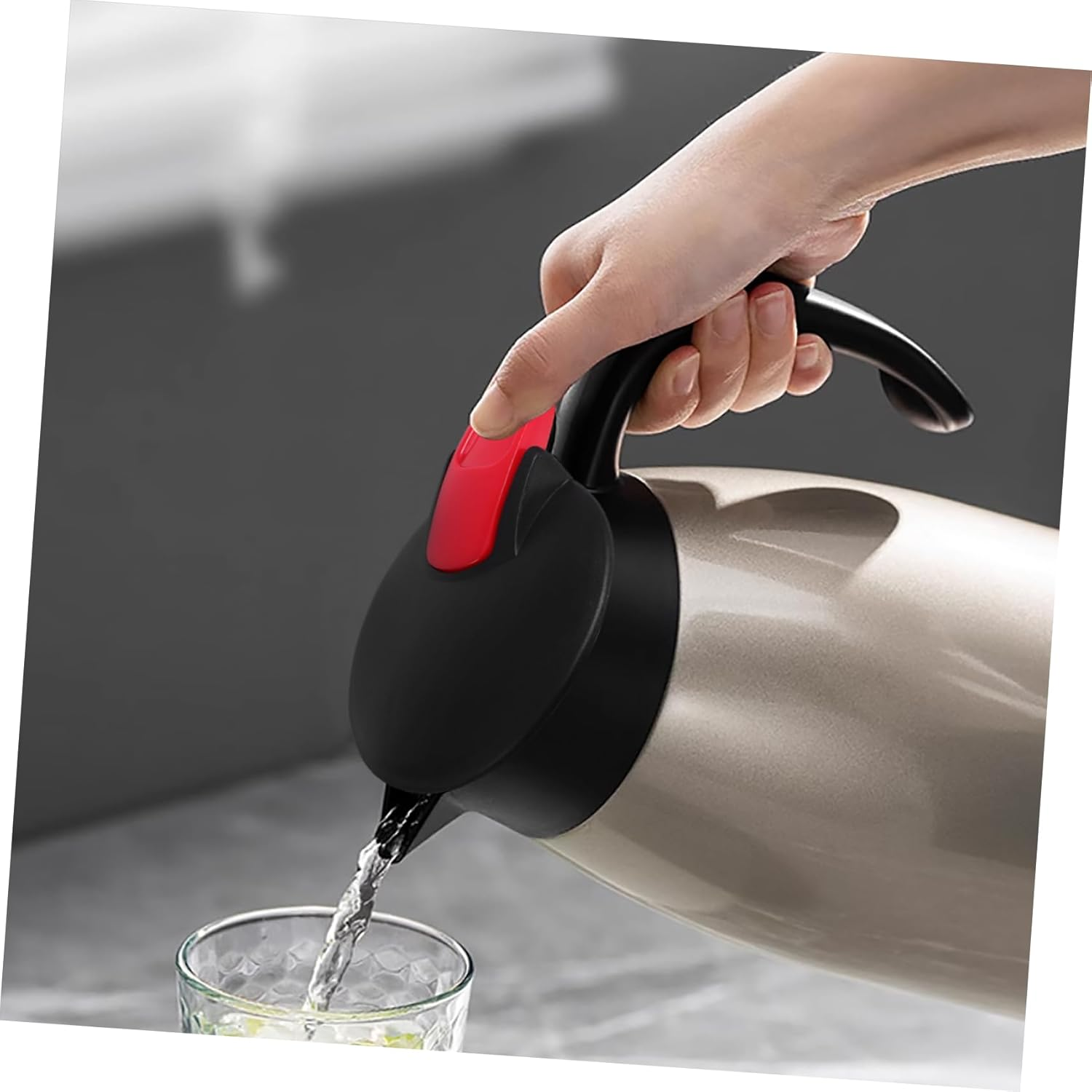 FUNOMOCYA Coffee Pot Replacement Lid Black Red Insulated Teapot Lid for Home and Restaurant Use Konb for Espresso Carafe Cover image number 1