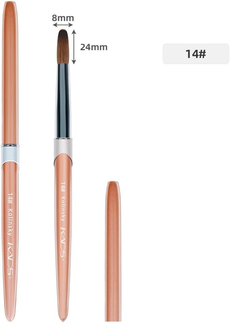 KADS Kolinsky Acrylic Nail Brush Nail Art Brush round Brush Scalp Nail Brush Nail Art Dedicated Brush Acrylic Nail (14#) image number 2