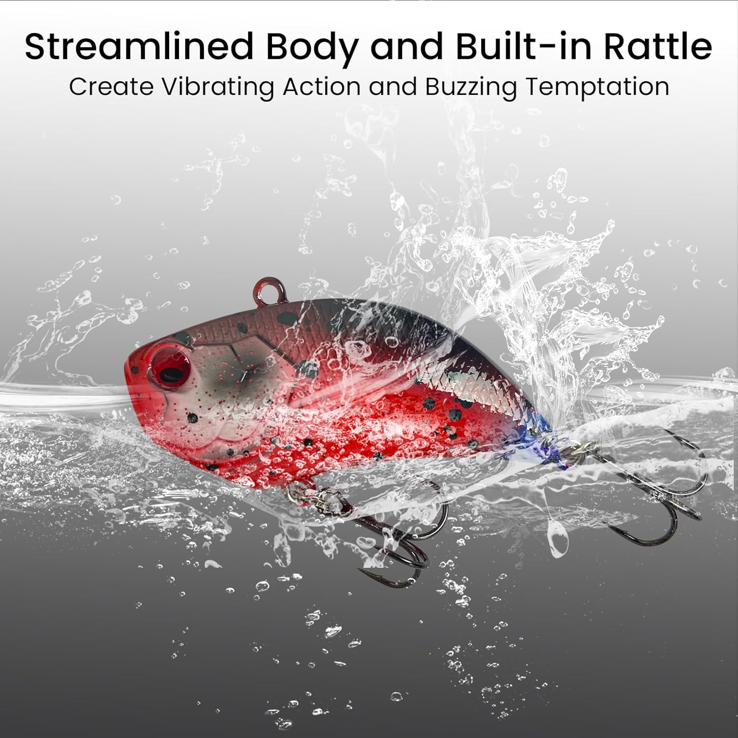 Pristis Fishing Lures for Freshwater & Saltwater, Sinking Vibe Lipless Crankbaits with Sharp Hooks, Jig Head Soft Baits and Swim Jigs, Micro Blade Baits, Pre-Rigged Swimbaits Kit for Bass Trout Pike - Dark Set image number 3