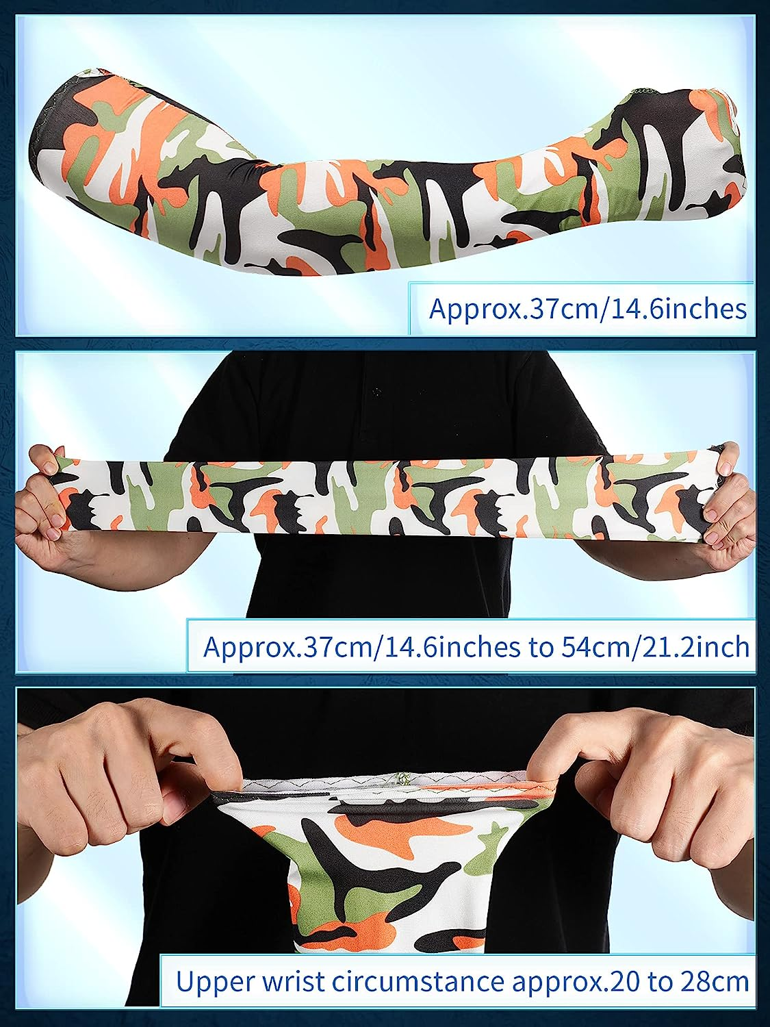 Geyoga 20 Pairs Sun Protection Arm Sleeves Fingerless Gloves Unisex Arm Covers Ice Silk Cooling Sleeves Protective Non-Slip Arm Sleeves for Outdoor Sports Running Cycling Driving, 20 Colors image number 6