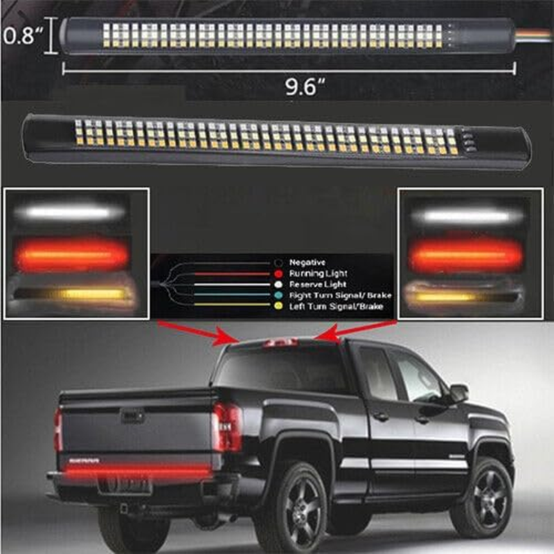 Tootoo Motorcycle Tail Light Strip Aluminum Triple LED Sequential Turn Signal image number 3