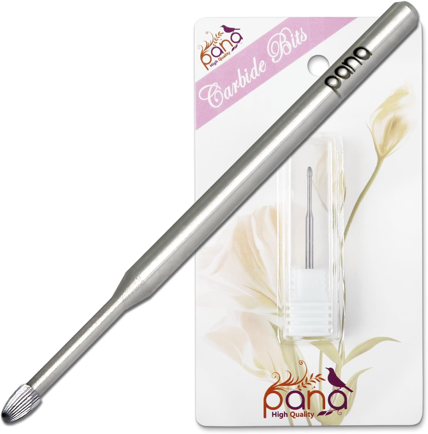 0.2Cm Cuticle Clean Safety Nail Carbide Bit - Silver Colour (Grit: Medium - M) for Electric . Drill Machine image number 2