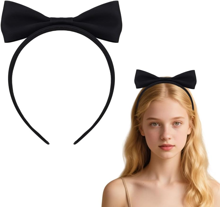 Bow Headbands for Women Red Bowknot Headband Hairband with Bow Head Bands for Women'S Hair Non Slip Christmas Headbands for Girls Women Cosplay Costume Accessories