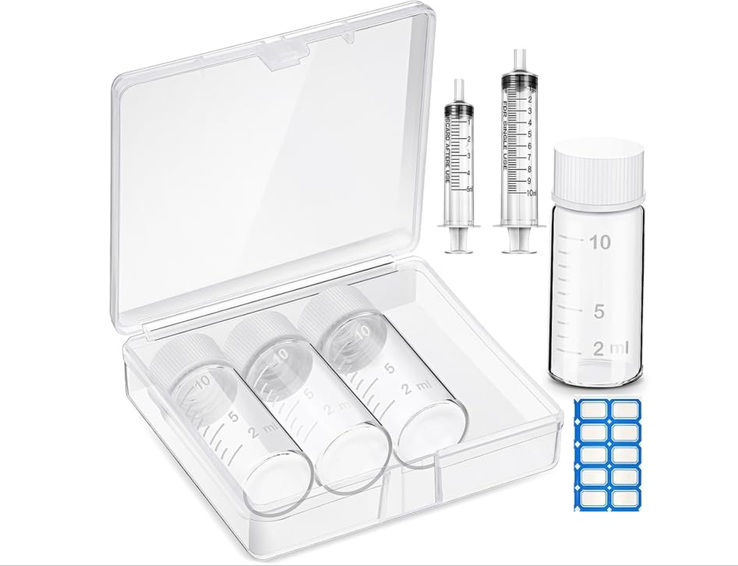10 Pcs Liquid Medicine Travel Container Glass,Liquid Containers Small Single Dose Medicine Bottles Dispenser, and Leak-Proof Plug Travel Essentials Accessories(Clear,5Ml) image number 4