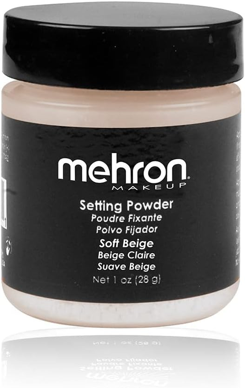 Mehron Makeup Setting Powder | Loose Powder Makeup | Loose Setting Powder Makeup Perfect for Halloween 1 Oz (28 G) (Ultra White)