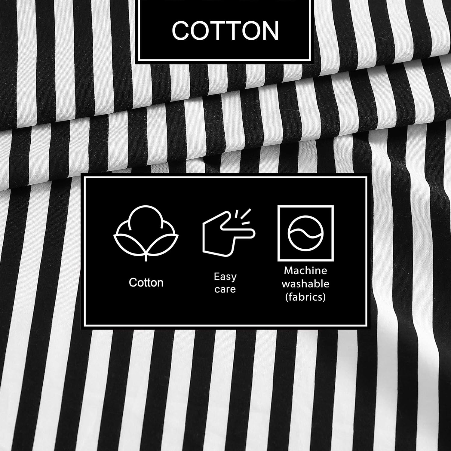 Marimekko - Queen Sheet Set, Premium Cotton Percale Bedding Set with Matching Shams, Lightweight & Breathable Bed Essentials (AJO Black, Queen) image number 4