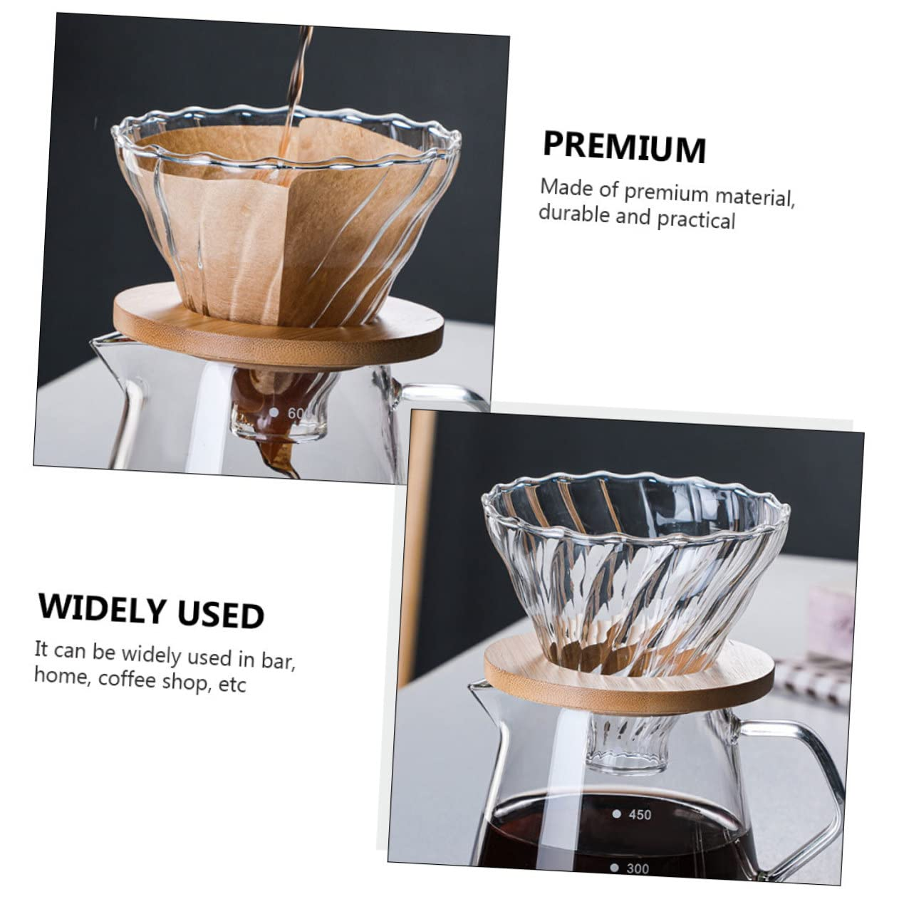 Jojofuny Coffee Pot Funnel Stripe Cup Design Reusable for Drip Coffee for Coffee Accessories and Tea Slag Filtration image number 4