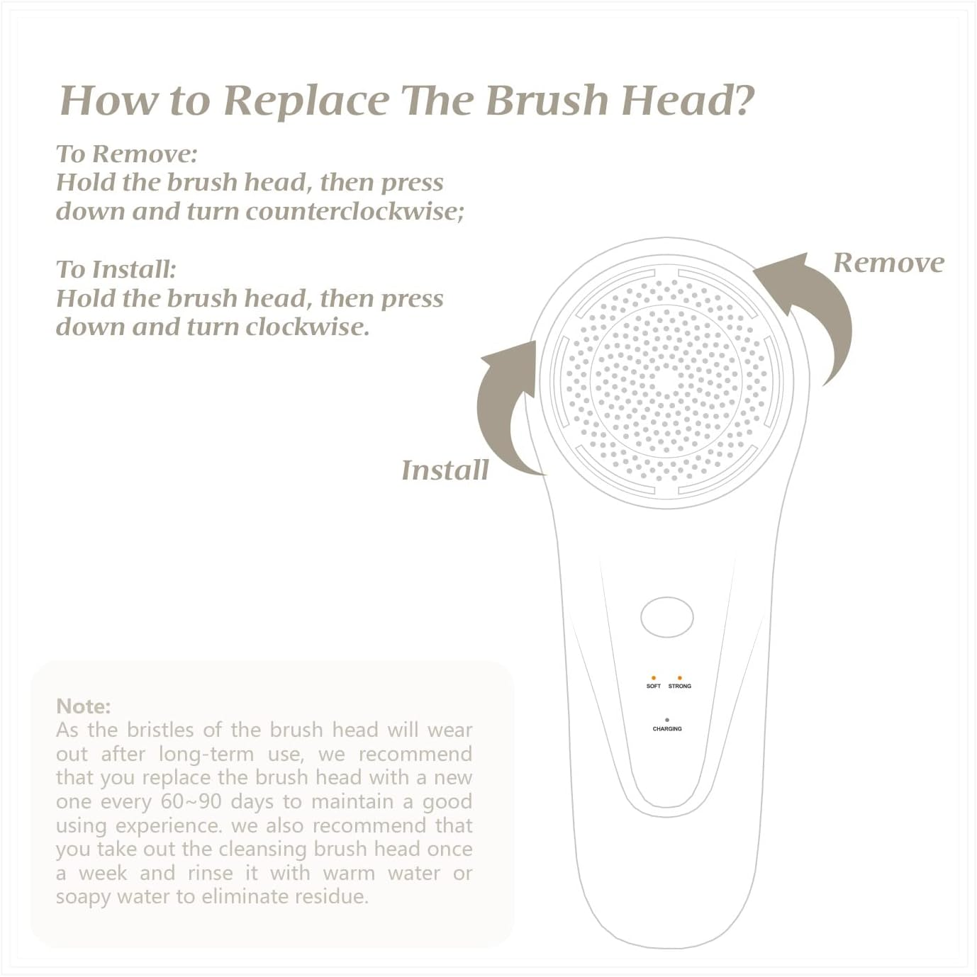 BONNIEFACE BF-1119 Sonic Facial Cleansing Brush Heads, Face Cleansing Brush Head Replacement - Luxurious Soft Bristle and Professional Dupont Bristle Options, Pack of 3 (Professional Dupont Bristle)