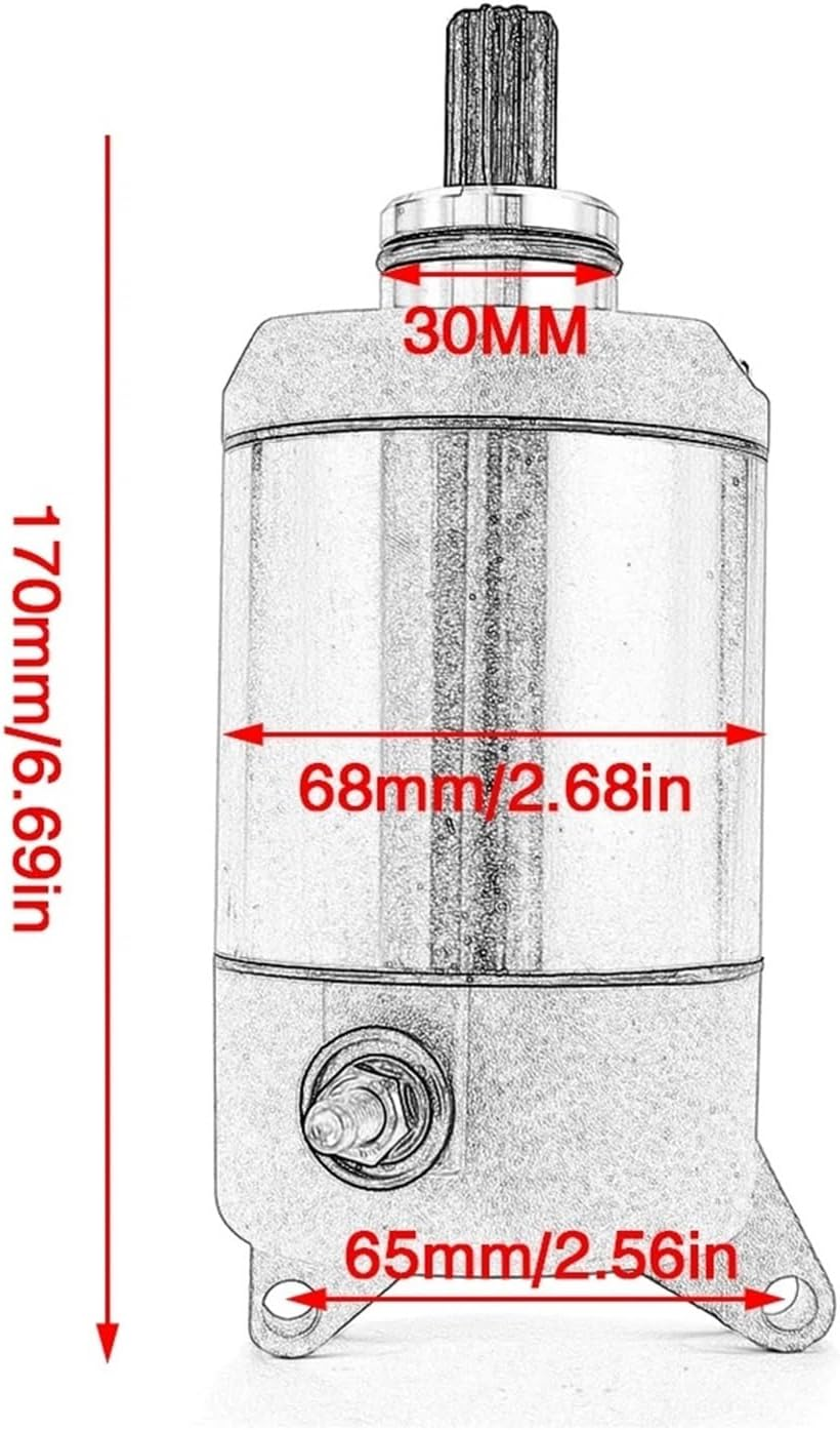 Starter Motor Compatible with Yamaha XV400 XV500 XVS400 XVS400C XVS650 XVS650A XVS650AT Virago XV500K Drag Star Custom Classic Silverado image number 2