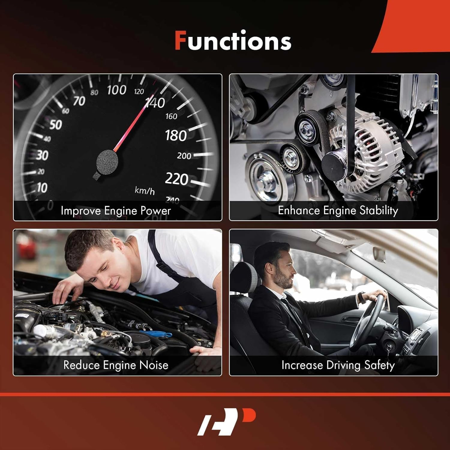 A-Premium Engine Serpentine Drive Belt Compatible with Jeep Wrangler 2012-2017, Wrangler JK & Mercedes-Benz C280, GLK350, GLE350, GLE400, ML350 & Chevrolet P30 & GMC P3500 & Mitsubishi Raider