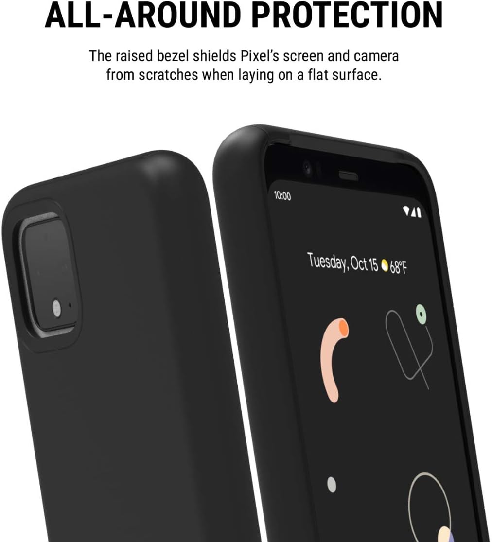 Incipio Dualpro Case for Google Pixel 4 XL - Google Certified Protective Cover (Black) [Extremely Rugged I Shock Absorbing I Soft-Touch Coating I Hybrid] - GG-082-BLK image number 3