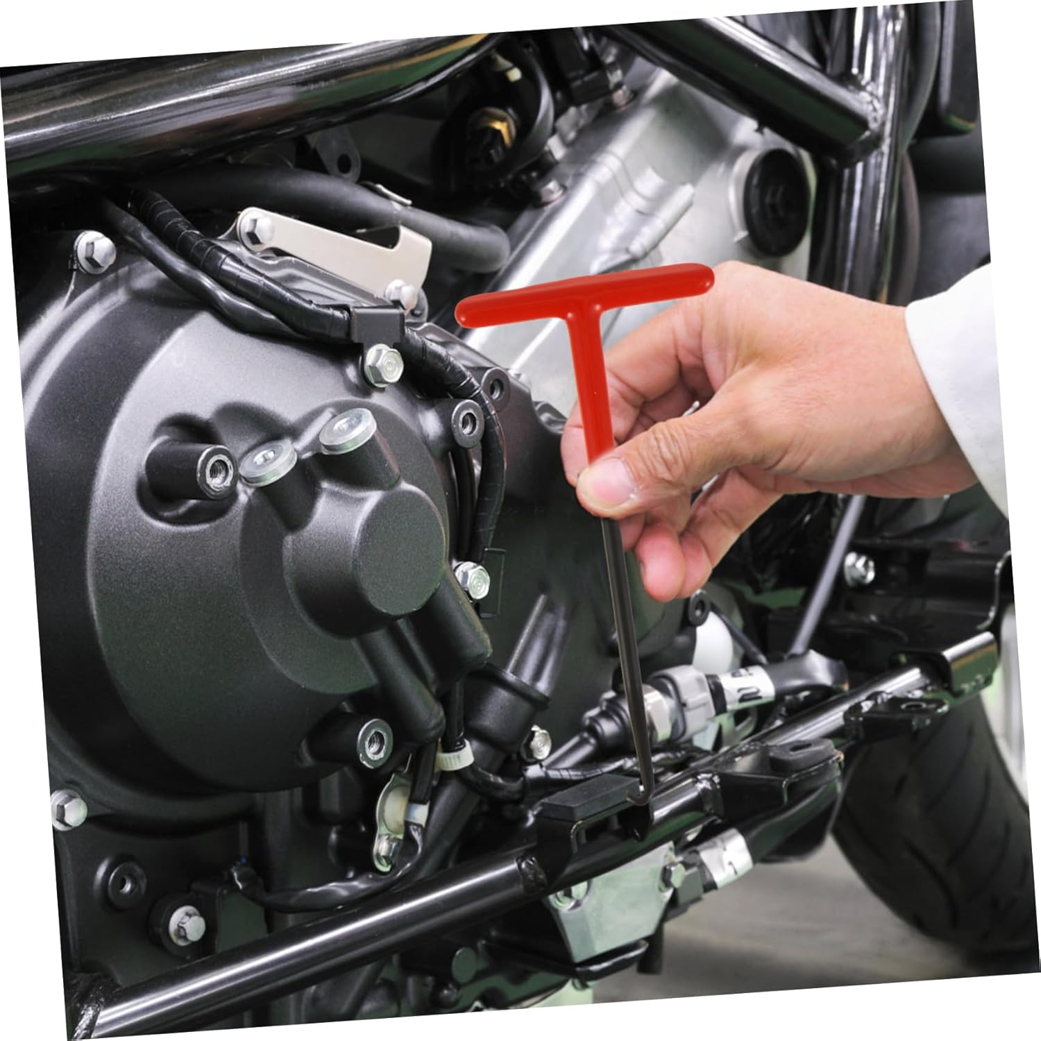 CHILDWEET Professional Motorbike Exhaust Spring Hook Puller Tool 2Pcs Set Steel Practical Spring Hook for Motorcycle Exhaust Repair and Maintenance image number 1