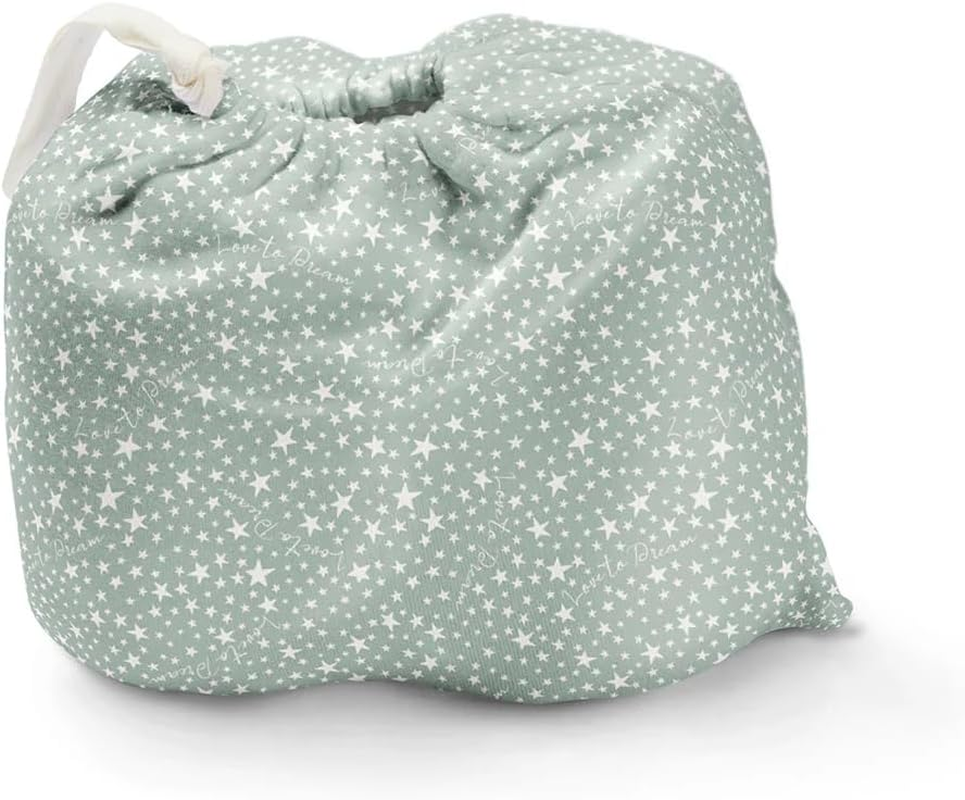 Love to Dream Fitted Bassinet Sheet Twin Pack | 100% Cotton, Soft Jersey Fabric, Fits Oval & Square Mattresses, Snug & Breathable Basket Sheet | Reusable Storage Bag, Stardust Olive image number 6