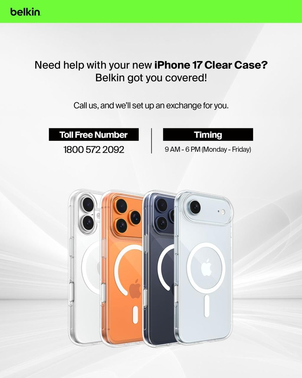 Belkin Msa032Qccl Clear Case, Compatible with Iphone 17 Pro Max, Magsafe/Qi2 25W Magnet, Thin, Ultra Shockproof, UV Resistant, Anti-Yellowing Soft TPU Clear image number 6