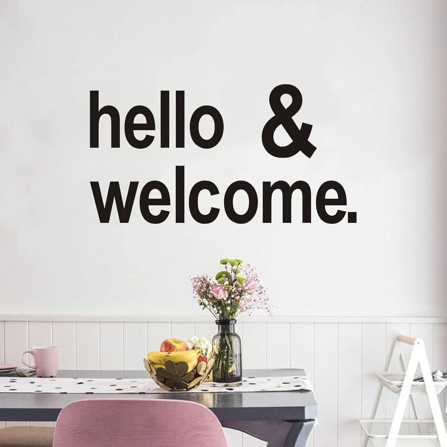Wall Decal Stickers, Hello Welcome Stickers, (Easy to Apply), Front Door Inspirational Motivational Quotes, Office Gym Classroom School Nursery Playroom, Farmhouse Porch Pantry Teamwork Work Success Business Shop Yoga Room Welcome Center Positive Saying Home Vinyl Decor Art Sign Word 21"X11" image number 5