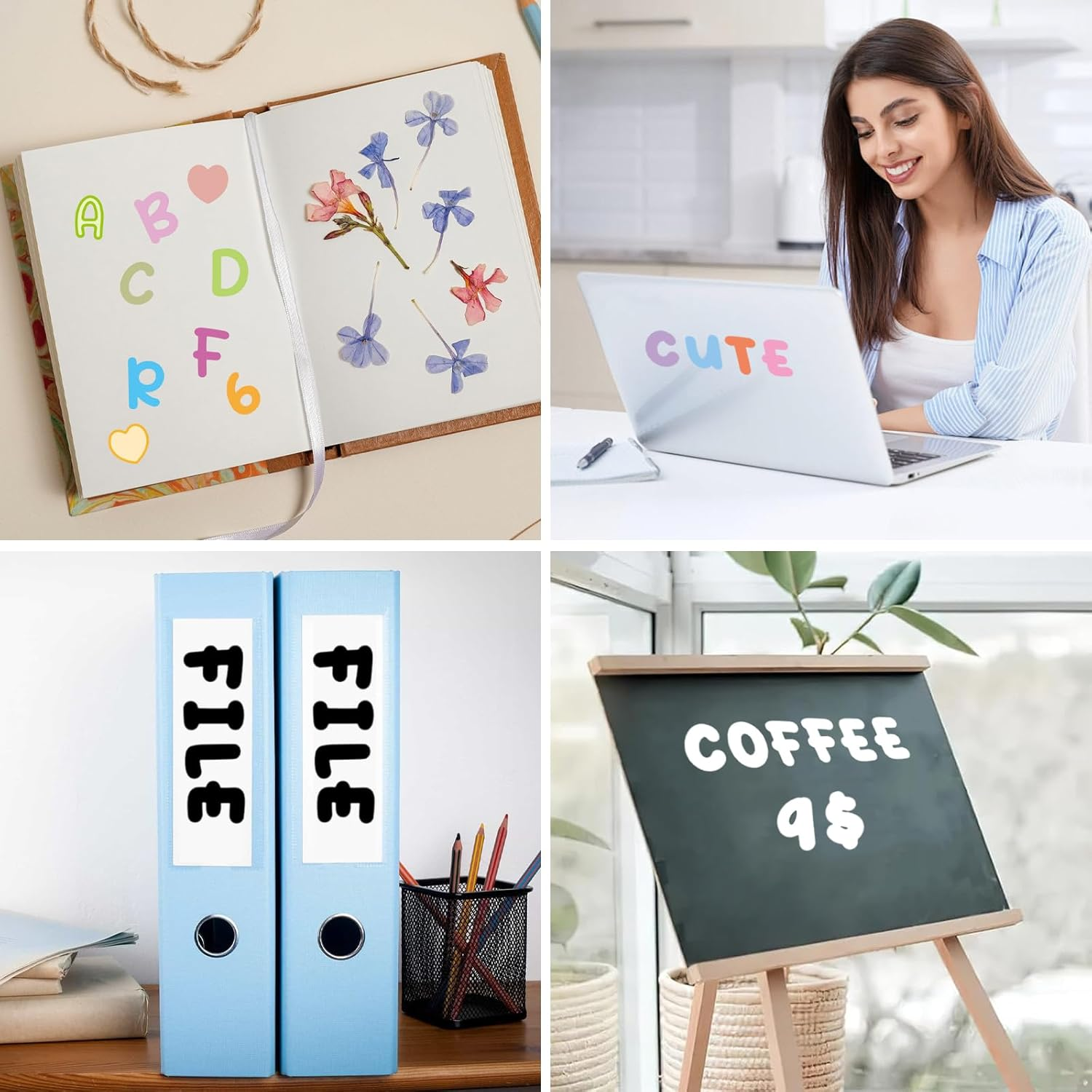 15 Sheets Letter Stickers, Self Adhesive Alphabet Stickers, Alphabet Stickers Alphabet Number Stickers Colorful Letter and Numbers Stickers Adhesive Letter Stickers for Children (Couleur) image number 4