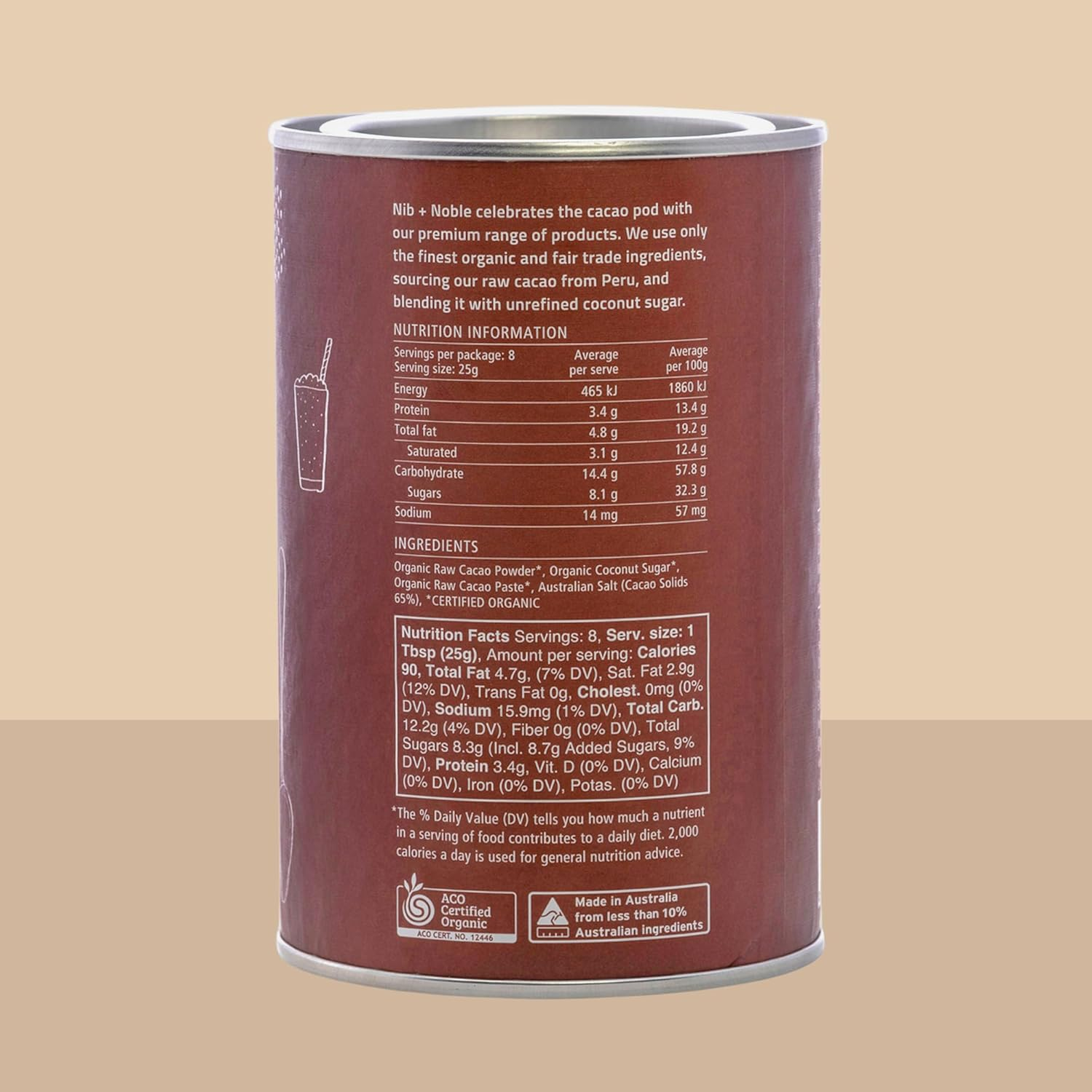 Nib and Noble Organic Drinking Chocolate - 65% Dark, 200 G image number 6