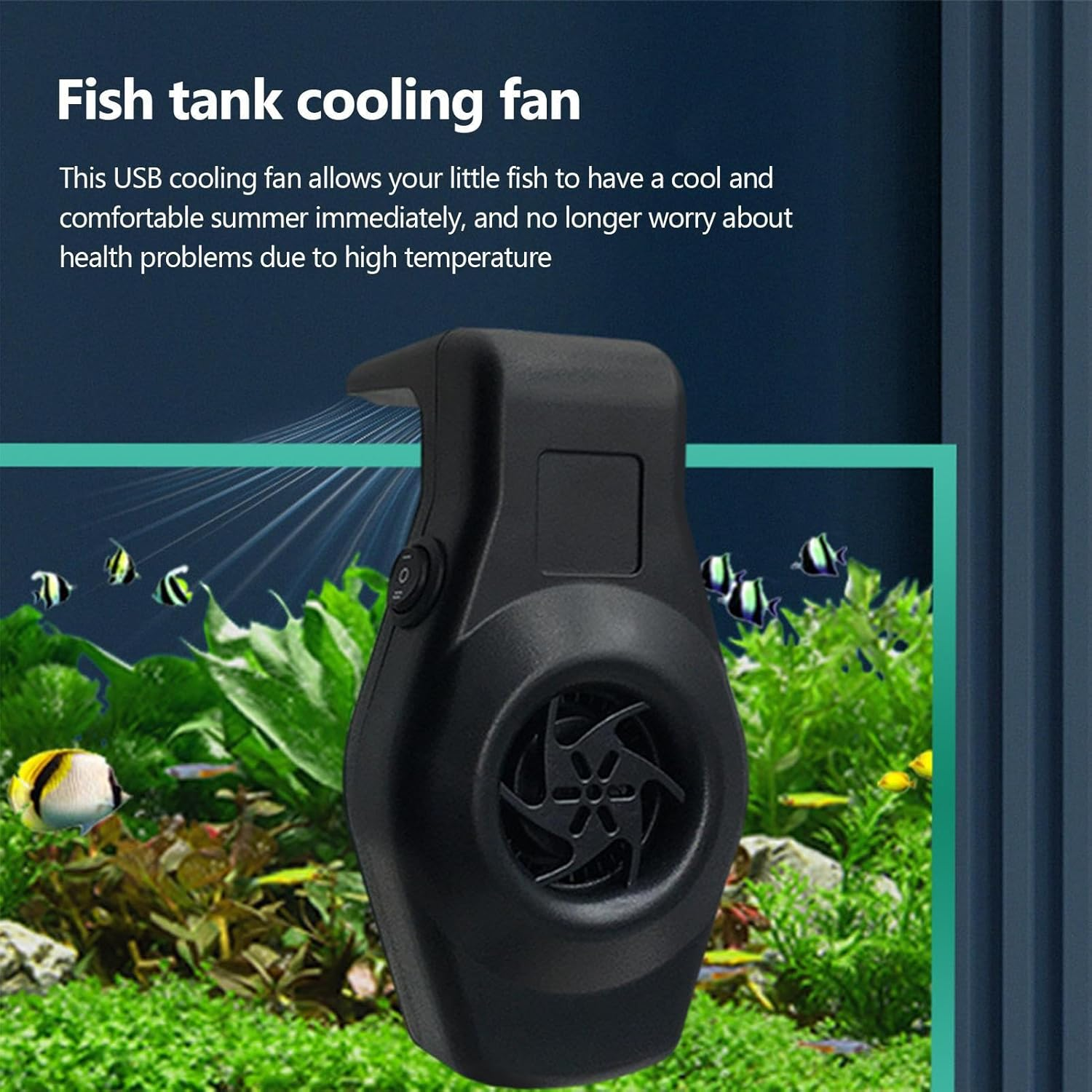 Aquarium Cooling Fan | Fish Tank Cooler with Low Noise Temperature Control | Effective Aquarium Chiller for Reptiles, Hamsters, Cats, Dogs, Pet Enclosures, Terrariums, Aquatic Habitat Cooling image number 3