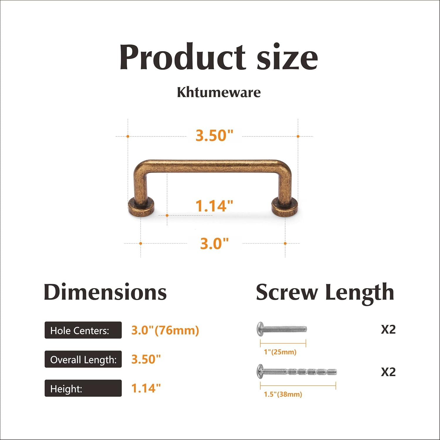 Khtumeware 8 Pack 3 Inch(76Mm) Hole Center Antique Brass Cabinet Pulls Vintage Cabinet Handle Kitchen Hardware Farmhouse Vintage Dressing Table Drawer Handle Classic Wardrob.