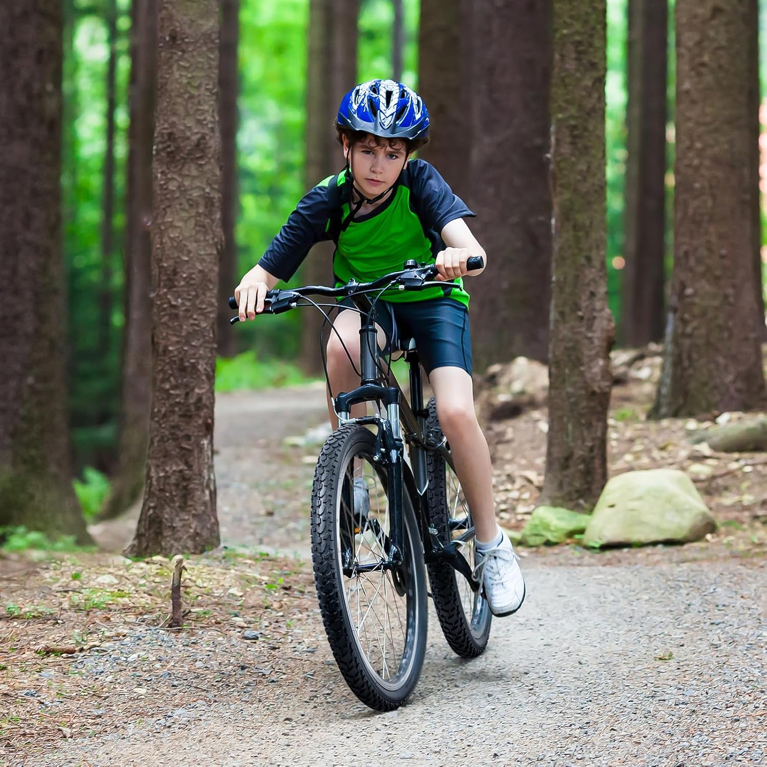 Yunscm 2 Pcs,22X1.75 Bike Tires,22X1.75 47-584 Bike Tyres + 22X1.75/2.25 Heavy Duty Bike Inner Tube Schrader Valve 32Mm +Tire Lever,Mountain Bike Tire 22 1.75,MTB Tire 22 1.75,Y-108 image number 3