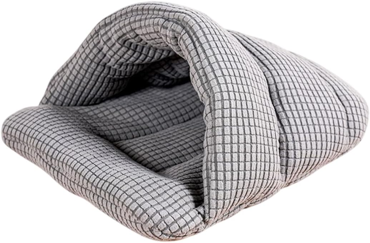 AIMALL Semi-Enclosed Pet Sleeping Bag Bed 12.6"X11.81"X6.3" Soft Polar Fleece Kennel Nest for Guinea Pig Rabbit Kitten Small Animals Indoor Use