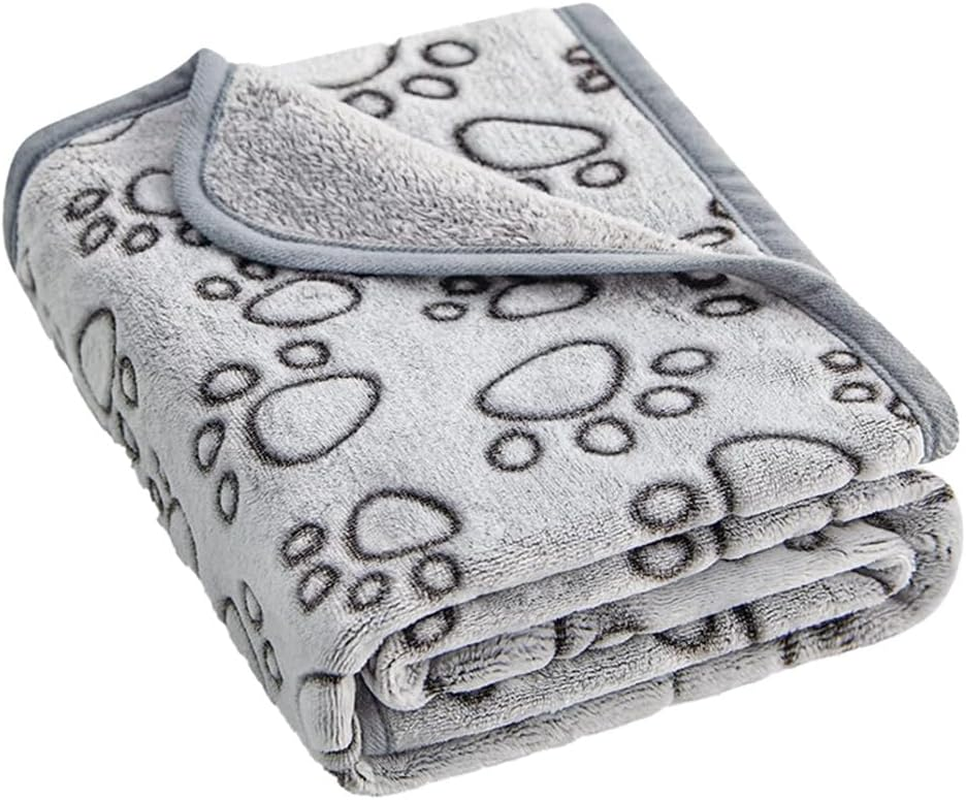 VENEKA Puppy Essentials Dog Product Cats Calming Blankets Throw for Medium Small Dogs, Christmas Pet Dog Gifts (Grey) Easy to Use image number 3
