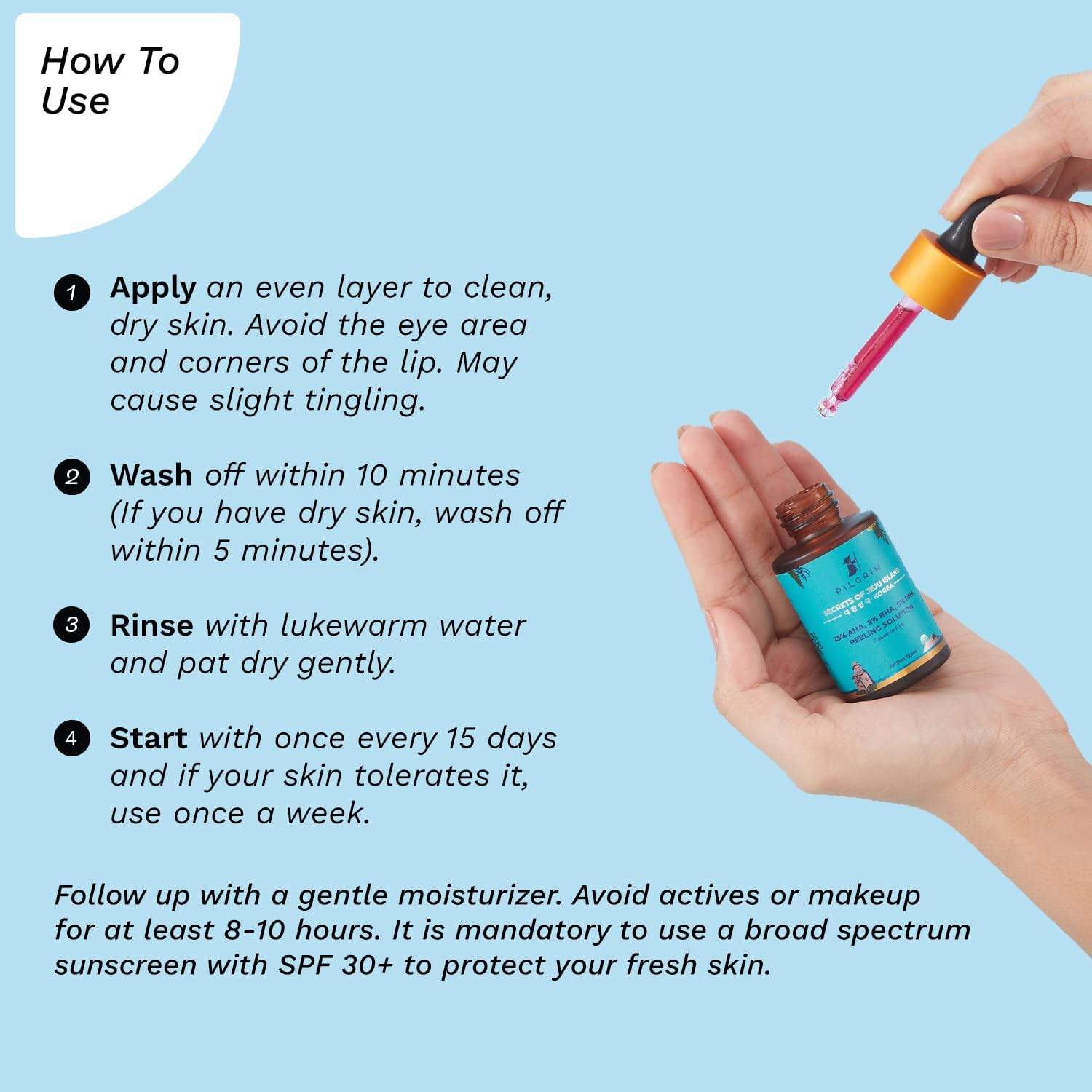 Pilgrim 25% Aha + 2% Bha + 5% Pha Peeling Solution for Face 30Ml image number 1