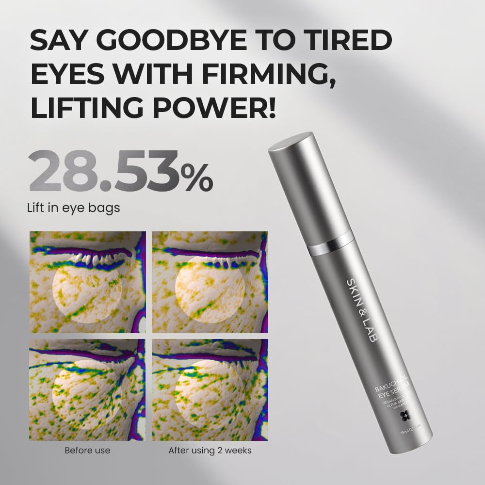 [SKIN&LAB] Bakuchiol Eye Serum with Caffeine, Roll-On Korean under Eye Serum, Anti-Aging Wrinkle Care for Fine Lines, Vegan, Cruelty-Free, 0.5 Fl. Oz image number 4