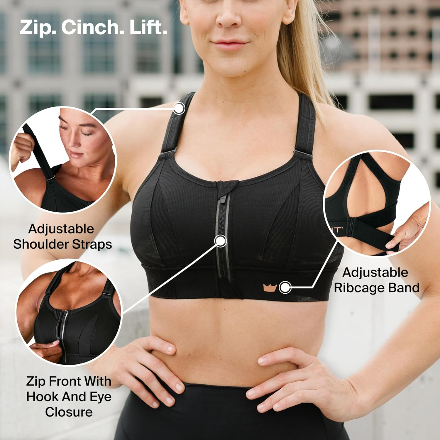 SHEFIT Ultimate Sports Bra for Women, High Impact Sports Bra image number 1