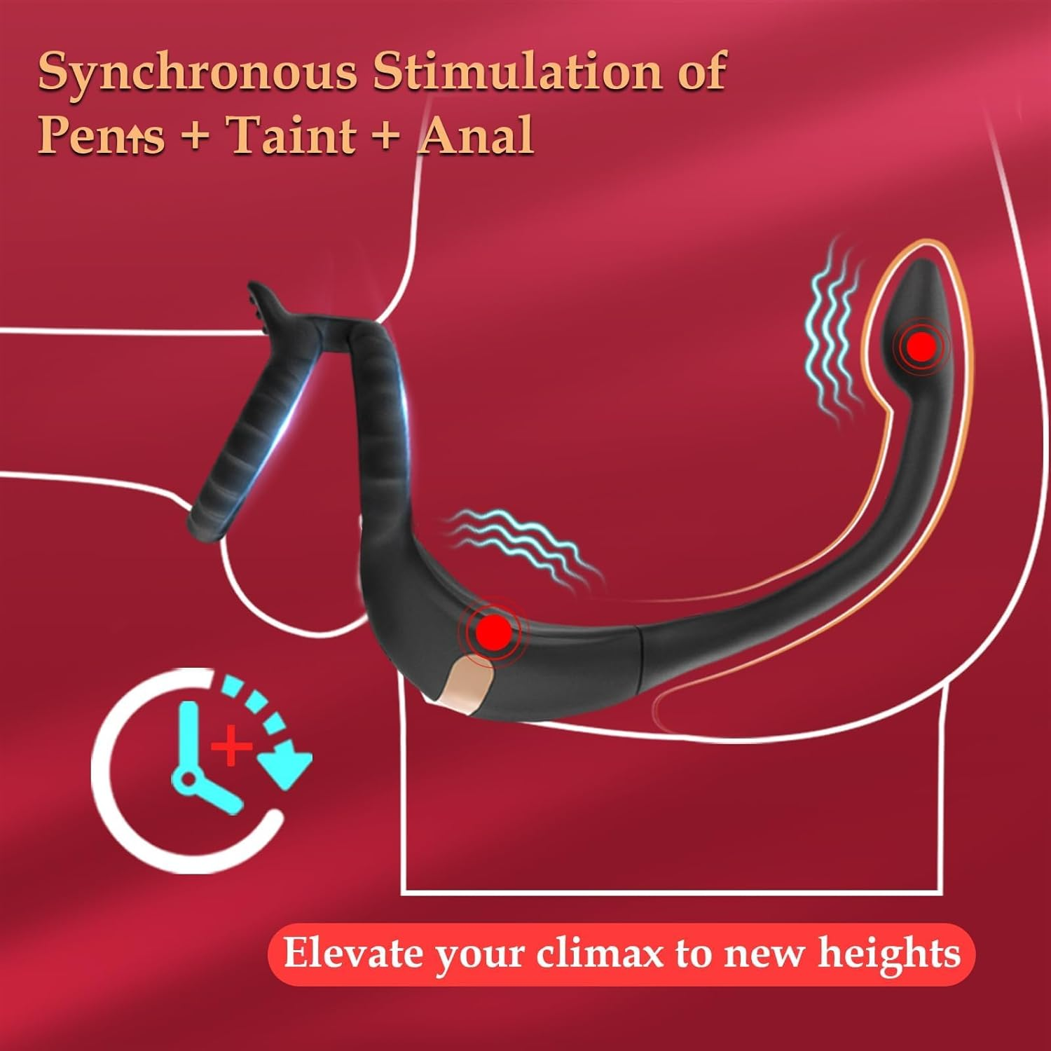 Vibrating Cock Ring Taint Stimulator, Remote Control Anal Butt Plug Prostate Massager Penis Ring Male Vibrators for Men Pleasure Sex Toys for Adult Couples image number 2