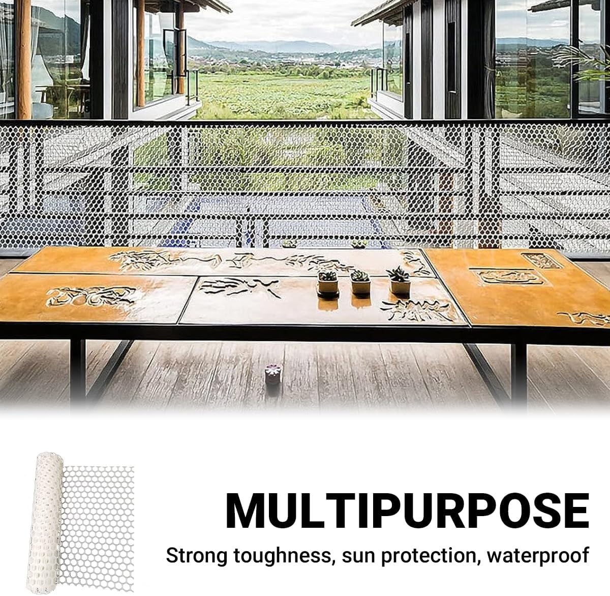 AIMALL Pet Fence Barrier Net for Dog Cage and Cat Pen Anti-Escape Grid Sheet Cuttable HDPE Mesh Panel 78.74In X 15.74In for Indoor Pet Safety image number 5