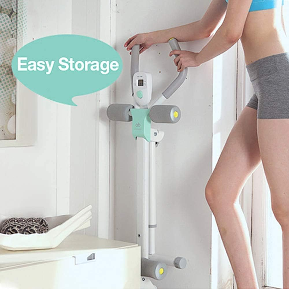 Leikefitness Height Adjustable Ab Trainer Abdominal Whole Body Workout Machine Waist Cruncher Core Toner, Leg, Thighs, Buttocks Shaper with LCD Monitor AB9300 - Purple image number 6