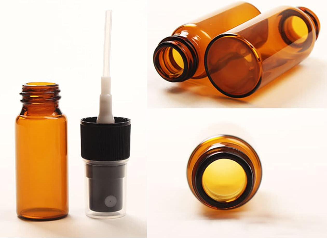 12 PCS Amber Glass Bottles Empty Spray Bottle round Glass Bottle with Clear Atomizer - Perfect for Essential Oil Formulas Aromatherapy and Other Cosmetic Products (15Ml/0.5Oz) image number 3