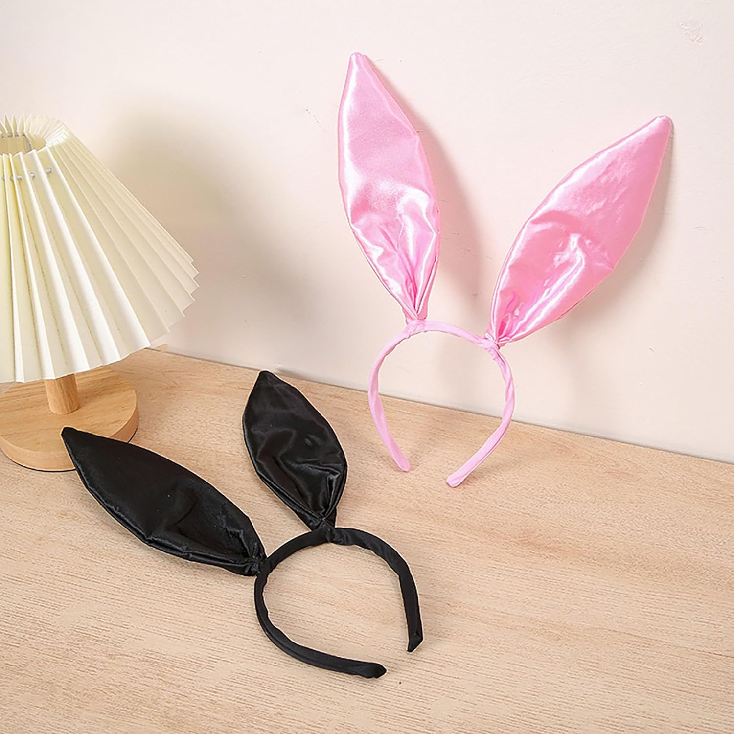 Dinghaole Black Bunny Ears Headband,Fancy Dress Ears Head Band,Bunny Accessories,Party Cosplay Costume Accessory,Rabbit Ears Headband,Bunny Ears Halloween image number 3
