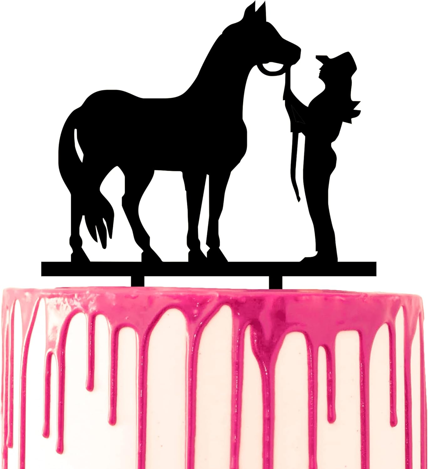 CARISPIBET Woman and Horse Cake Topper Cowgirl Horsemanship Anniversary Cake Decoration image number 3