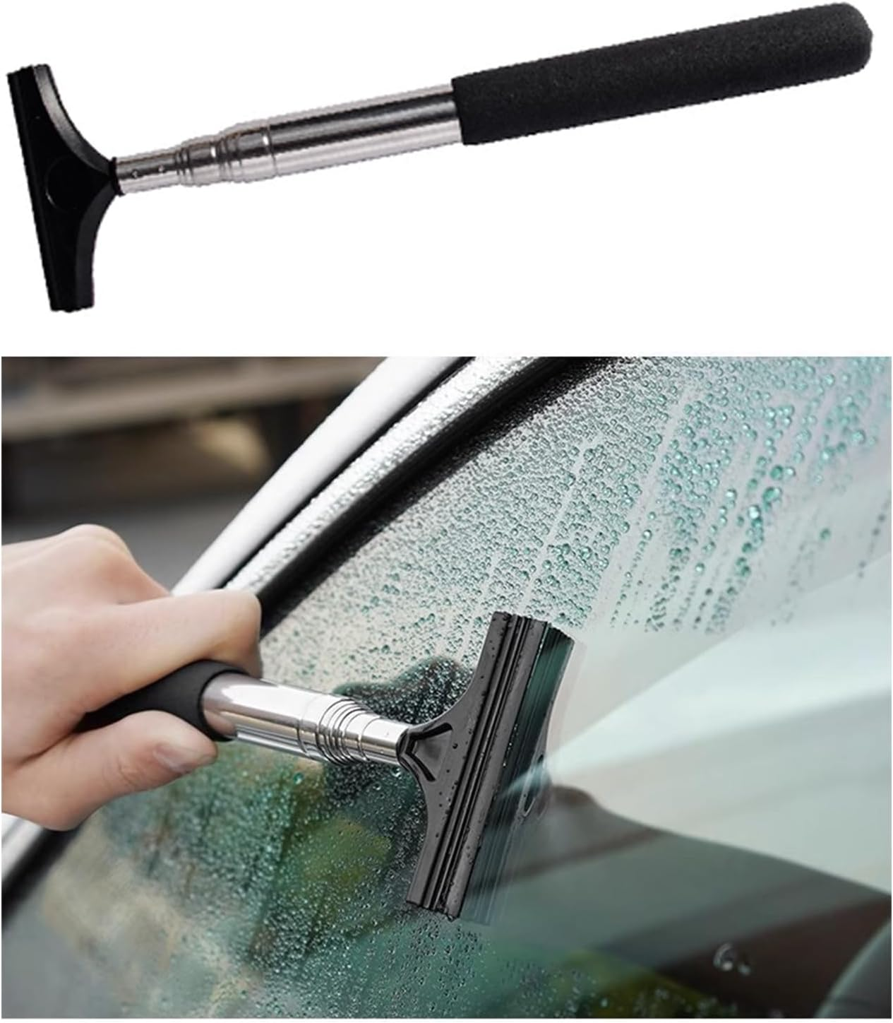 FRAINBOWZ Car Rearview Mirror Wiper Squeegee for Windows, Mirrors, Shower Room, Toilet Glass Glass Doors Car Cleaning Set（Black） image number 3