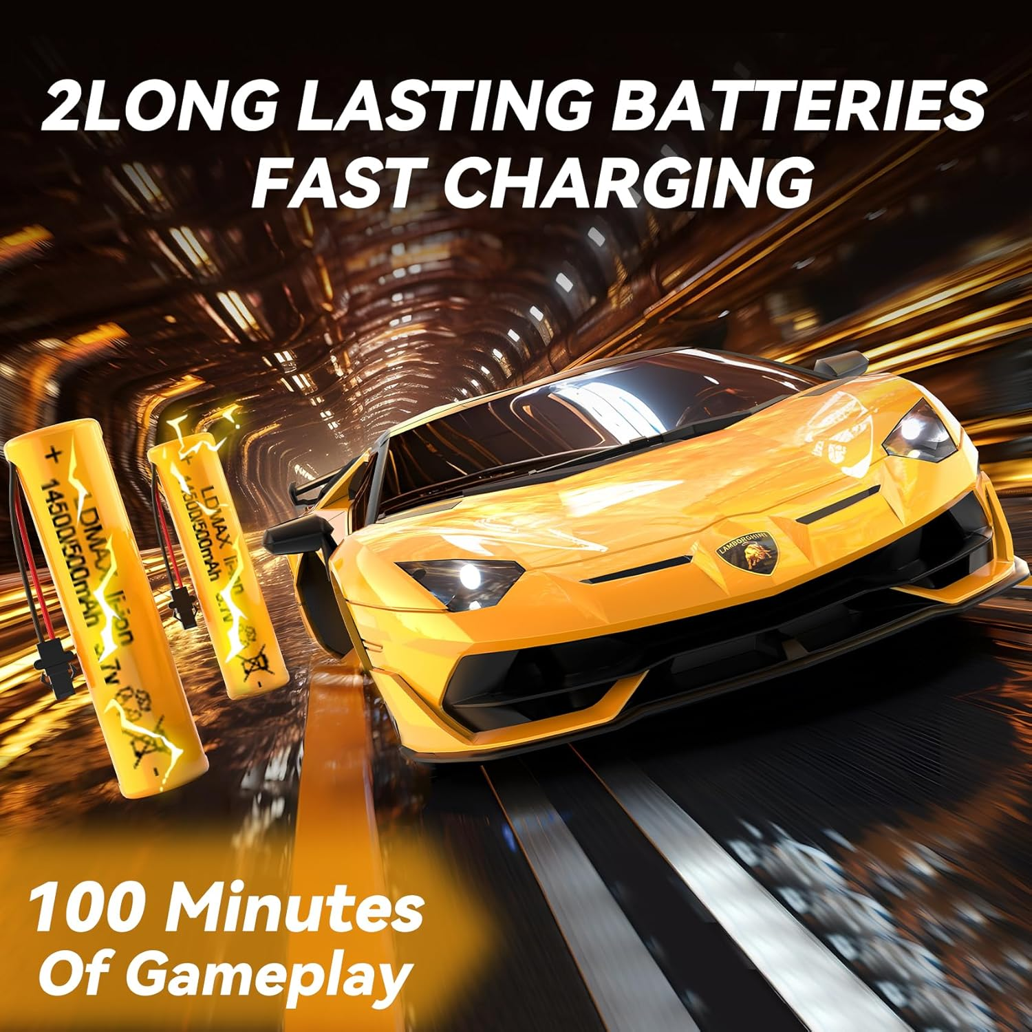 Remote Control Car for Lamborghini, Officially Licensed 1:16 Scale Lambo Hobby Rc Cars with Headlight, 2.4Ghz Race Car Toys for Boy Girl 4-12 Years Old, 12Km/H, Birthday Gift, Yellow image number 5