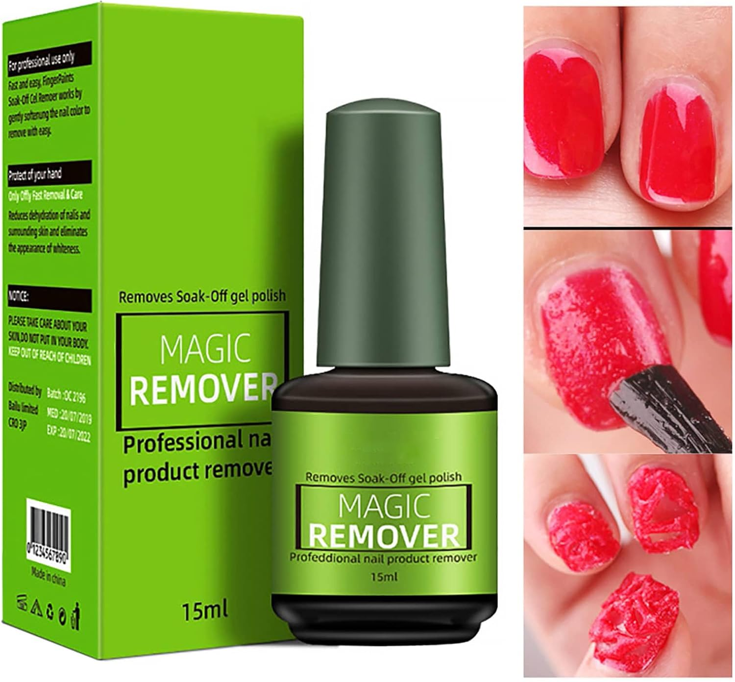 Nail Polish Remover for Gel Nails, Shellac Remover, Gel Nail Polish Remover Art for Removes Quick and Easy Nail Polish Removal with Nail File & Cuticle Pusher image number 1