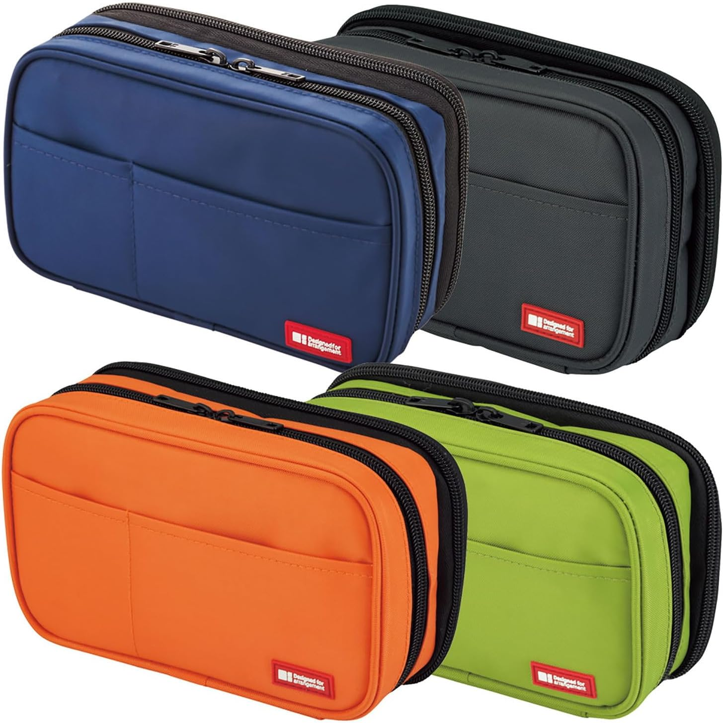 LIHIT LAB Large Capacity Double Zipper Pencil Case for School Office College, Big Capacity 6 Compartments Pencil Bag Holder Adults Teen Boys Girls, Travel Cosmetics Storage, Yellow Green (A7555-6) image number 4