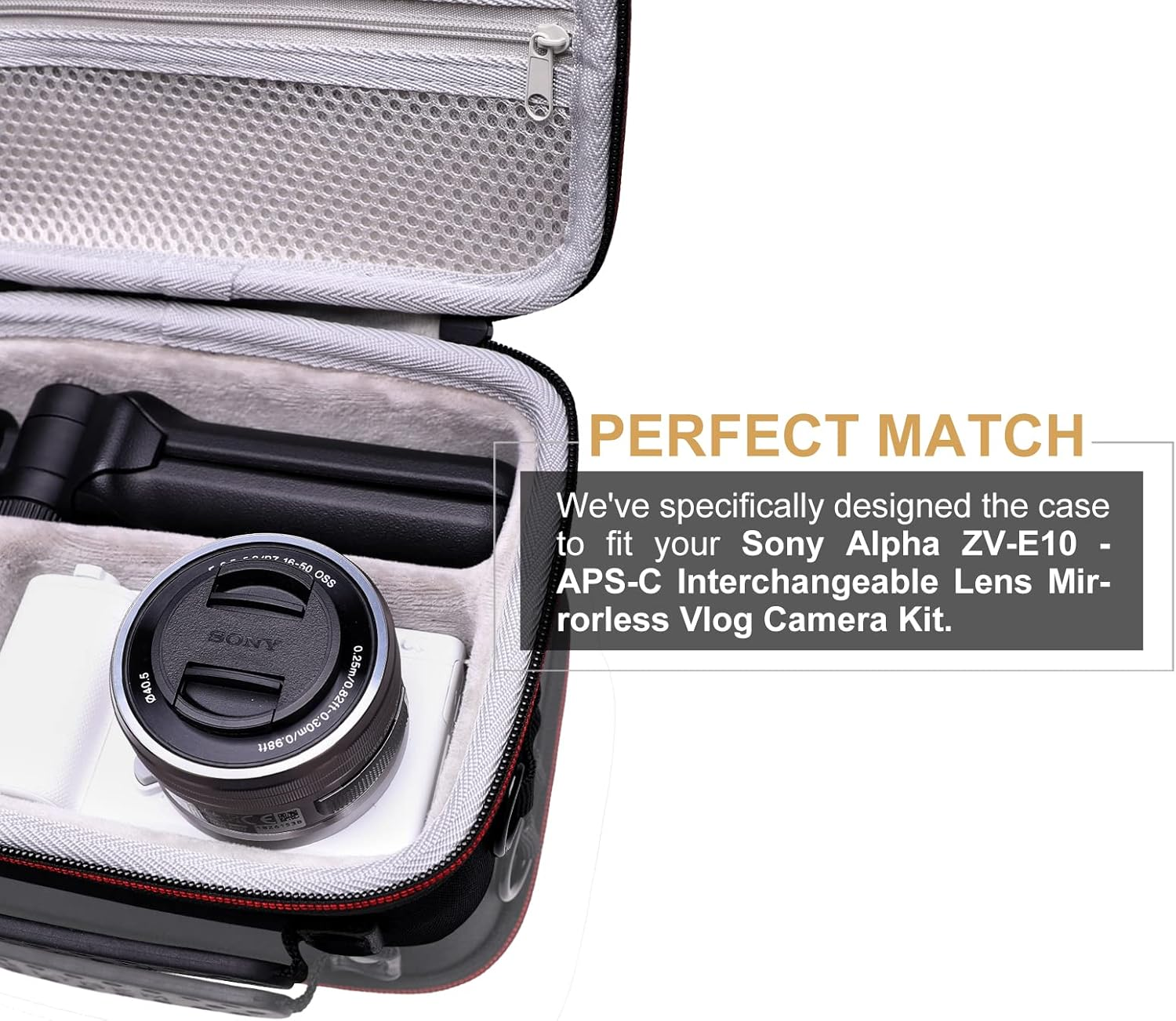 Hard Case for Sony Alpha ZV-E10 / ZV-1F / ZV-1 II Vlog Camera by LTGEM. Fits Vlogger Accessory Kit Tripod and Microphone - Travel Protective Carrying Storage Bag