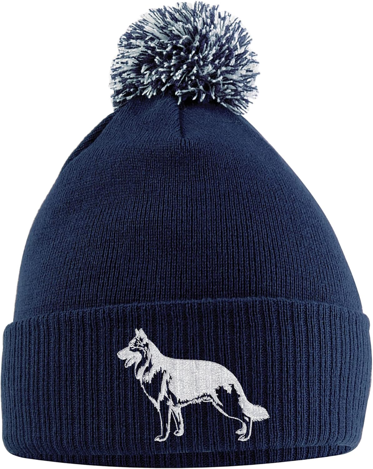 Purple Print House German Shepherd Bobble Hat - German Shepherd Beanie Hat with Bobble - Christmas Alsatian Dog Lover Gift Idea for Men Women Kids - Maroon image number 4